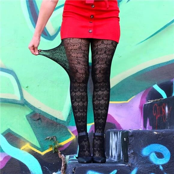 Fishnet Patterned Tights - Picture 4 of 6